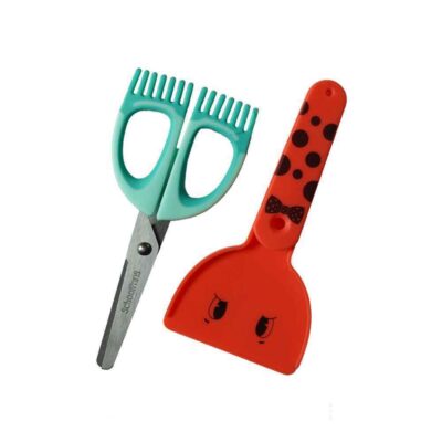 قیچی تیغه فلزی سر گرد غلاف دار فرچه دار اسکول فنز کد923201 (24 تایی)