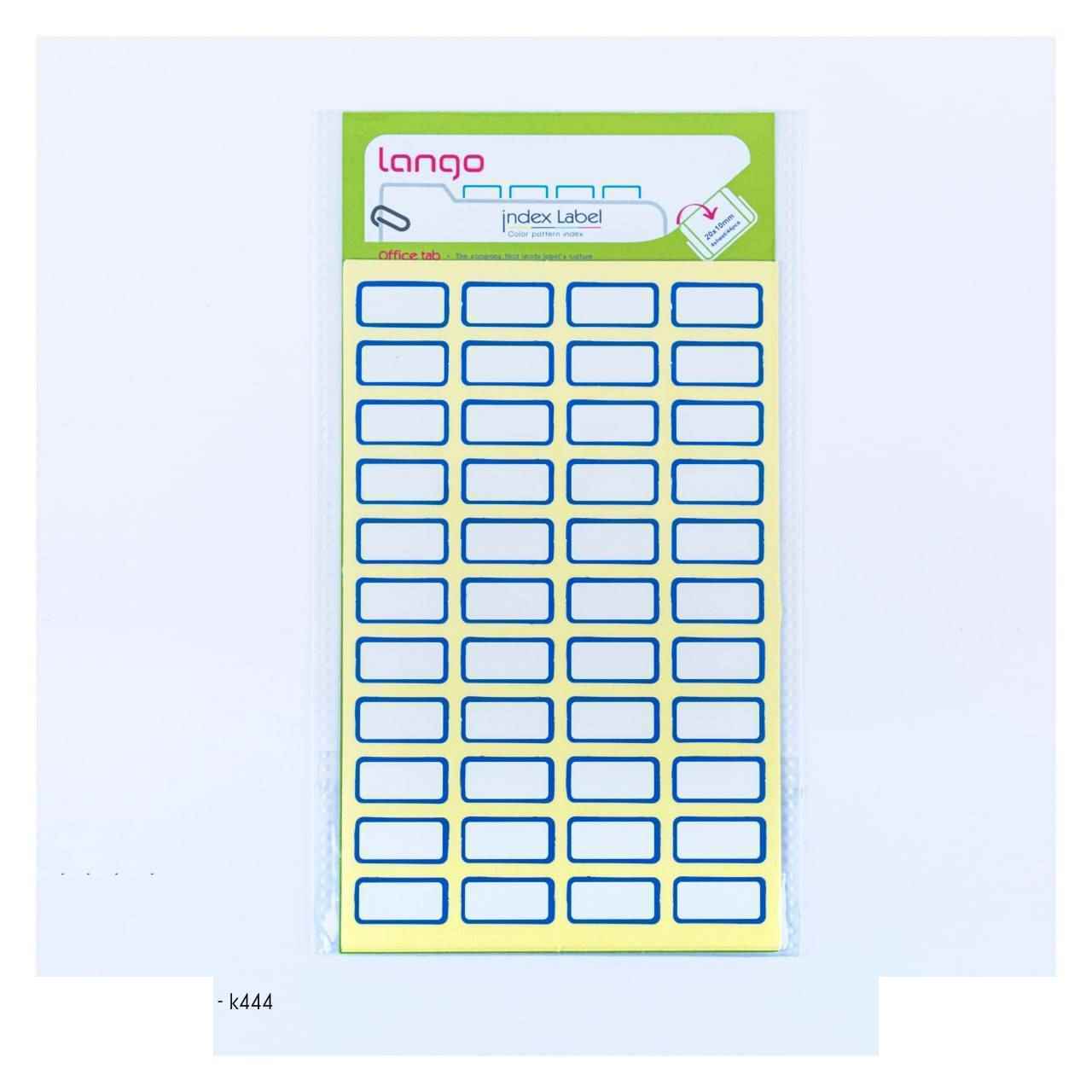 برچسب دورآبی سایز10*20میلیمتر4برگی لانگوکدK 444
