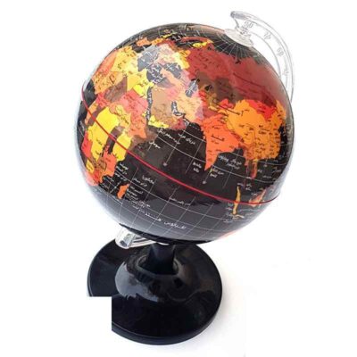 کره جغرافیایی سایز14 پایه کلاسیک مشکی فارسی ایده