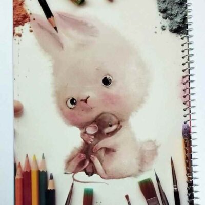 دفتر نقاشی 50 برگ فنری هدهد (تک جلدی)